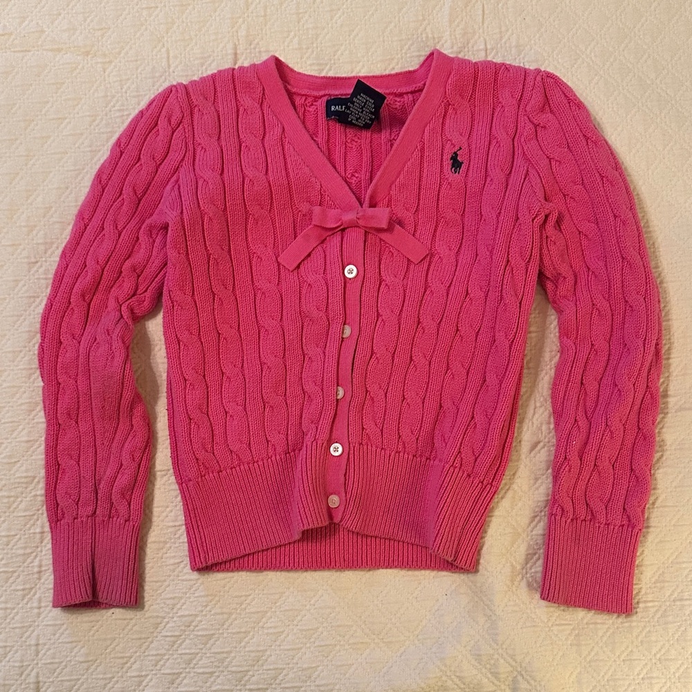 Ralph Lauren Pink Cable Knit Cardigan